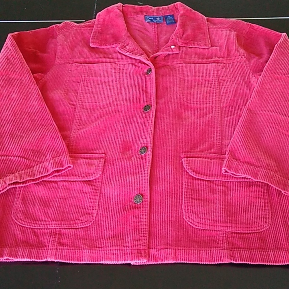 JANE ASHLEY VINTAGE RED CORDUROY JACKET SIZE L